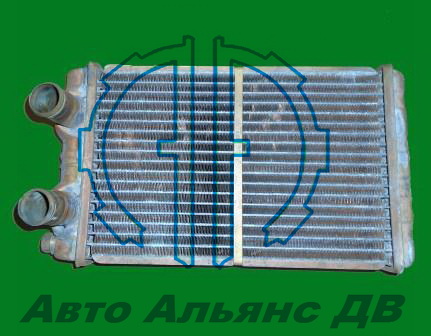 Радиатор печки салона DW BS106/HD AC540 L325, h190 выход в бок, толщина 60